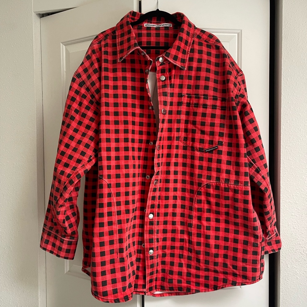 Alexander Wang Denim Plaid Jacket